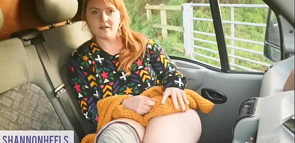  RiSKY CAR DILDO SLUT CUMS - Shannon Heels